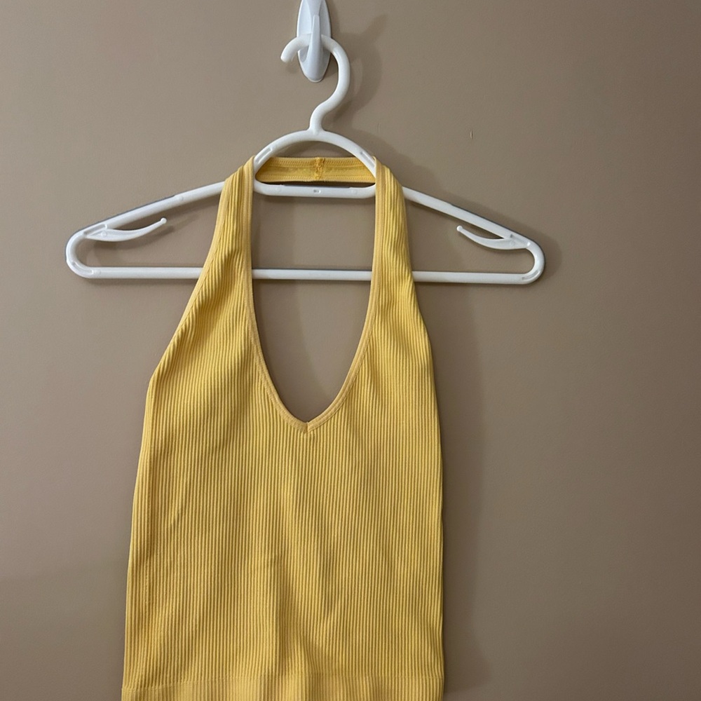 Urban Outfitters Yellow Ribbed Tank Top